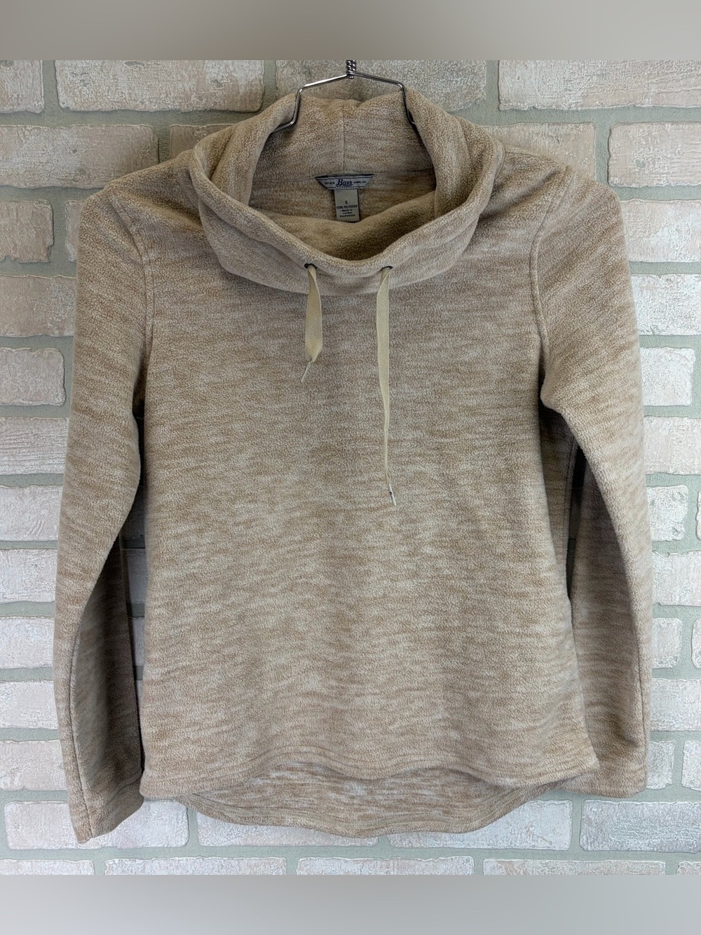 Bass Cozy Cowl Neck Sweater - Beige Small